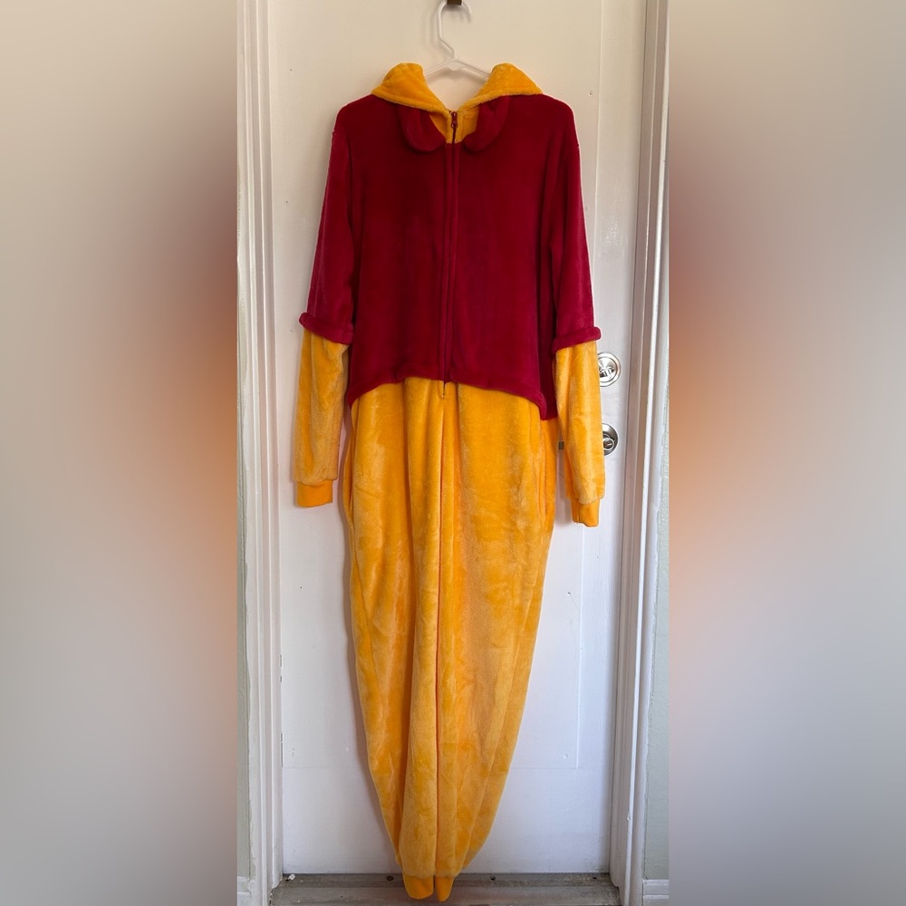 Winnie the Pooh Plush Red and Yellow Hooded Onesie